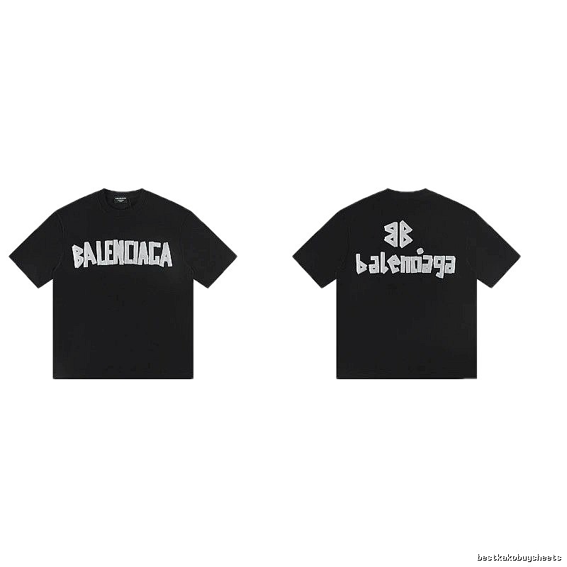 Balenciaga Letter Print Street Style Black T-Shirt