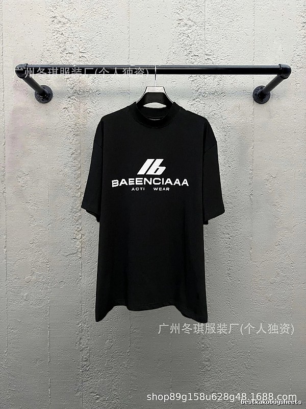 Balenciaga letter-style black T-shirt