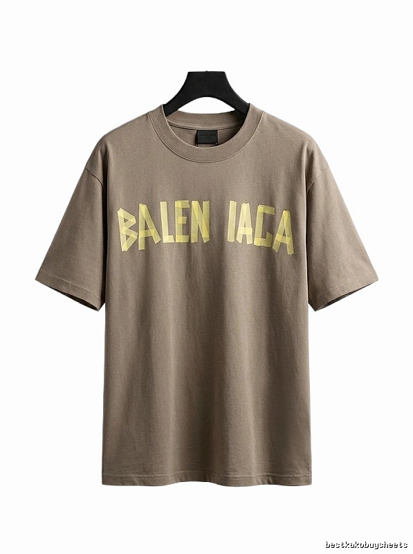 Balenciaga letter trendy brand khaki T-shirt