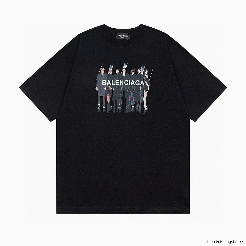 Balenciaga Portrait Print Trendy Black T-Shirt