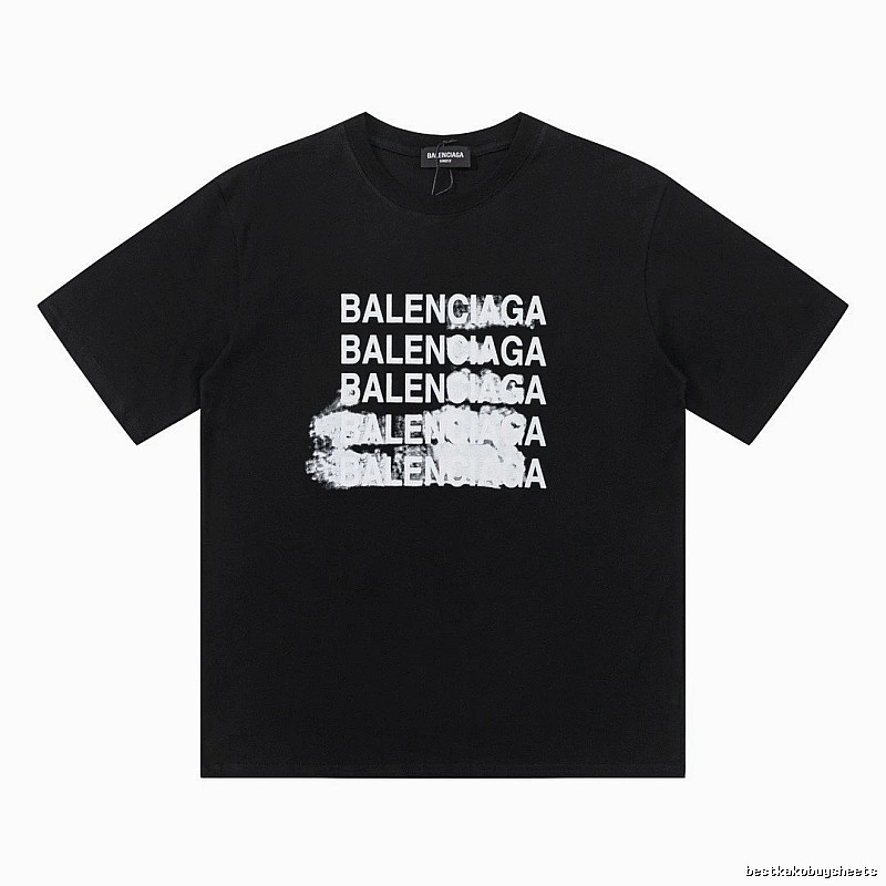 Balenciaga Repeated Print Trendy Black T-shirt