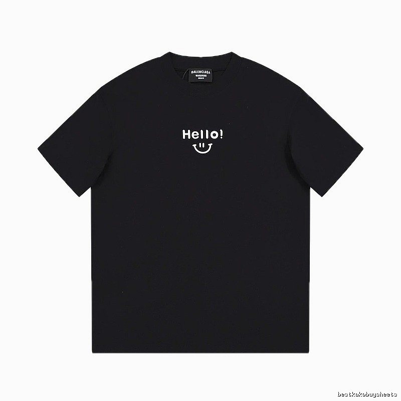 Balenciaga Smiley Print Street Style Black T-Shirt