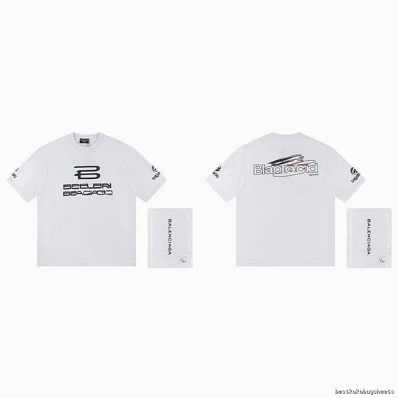 Balenciaga Trendy Racing Print White T-Shirt
