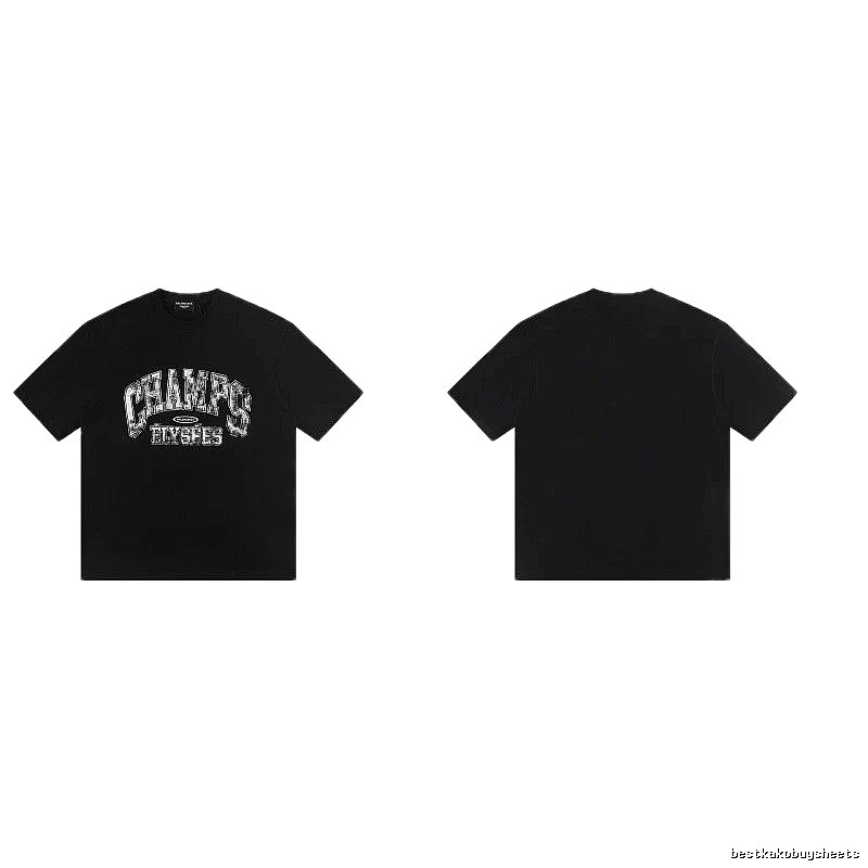 Balenciaga Vintage-style Printed Black T-Shirt