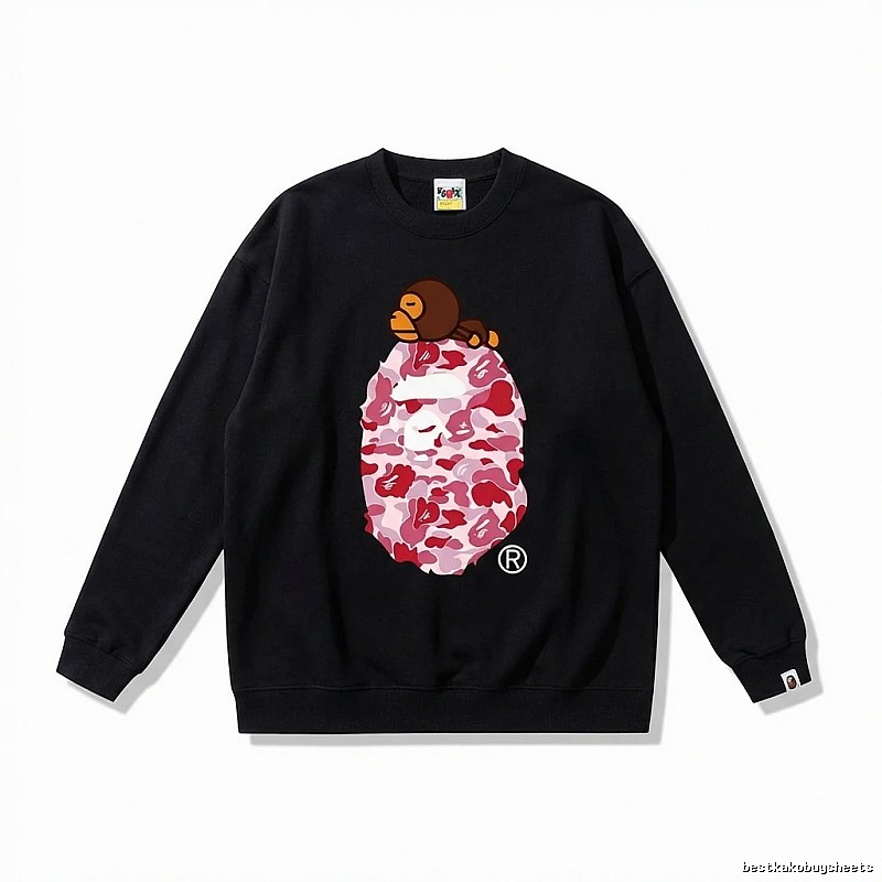 Bape Ape Head Camouflage Style Black Sweatshirt
