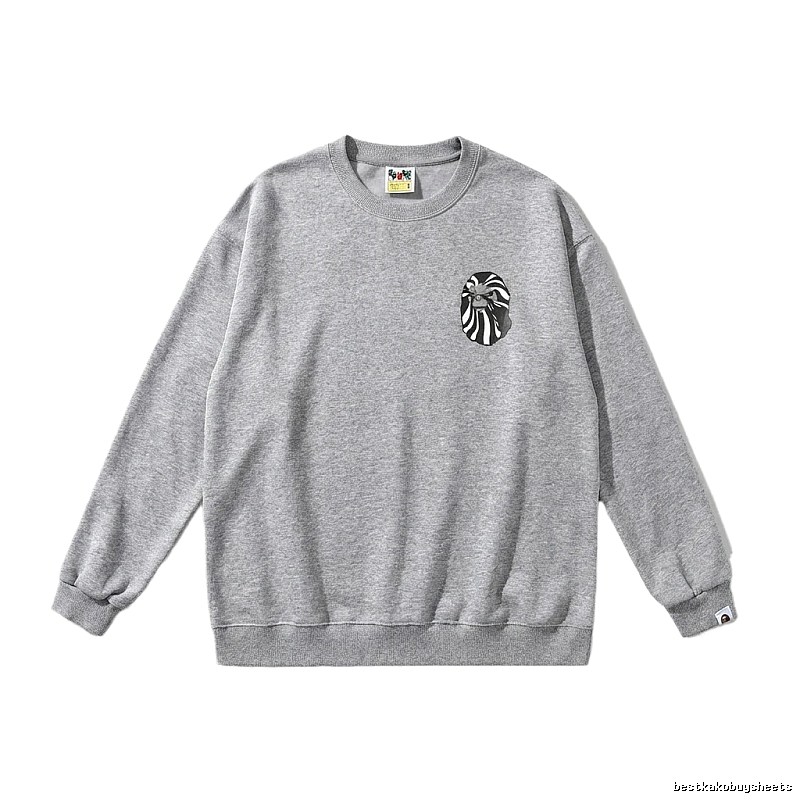 Bape Ape Head Minimalist Style Grey Sweatshirt