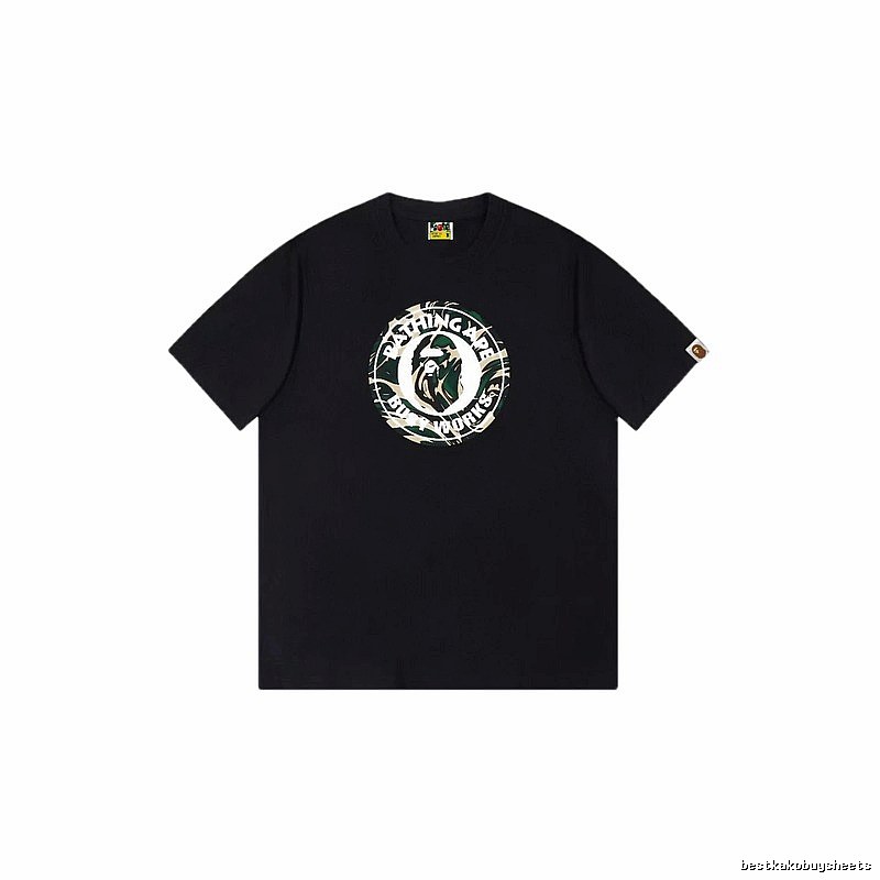 Bape camouflage style black T-shirt