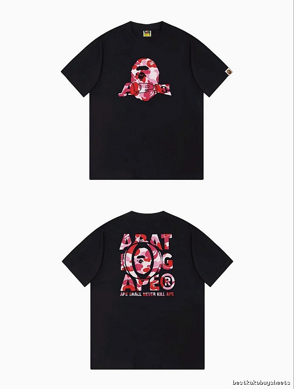 Bape camouflage-style black T-shirt