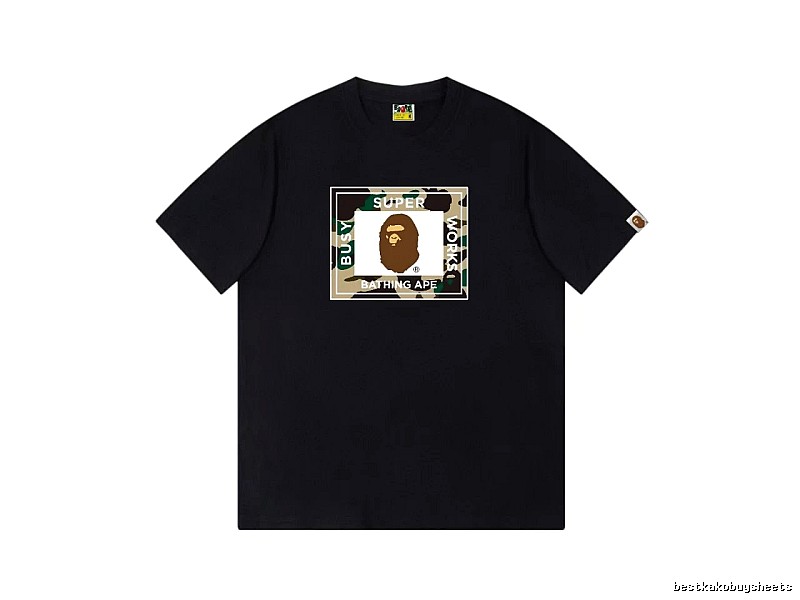 Bape camouflage style black T-shirt