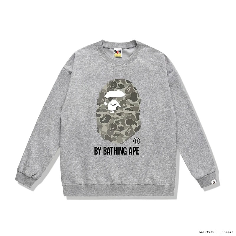 Bape camouflage-style grey sweatshirt