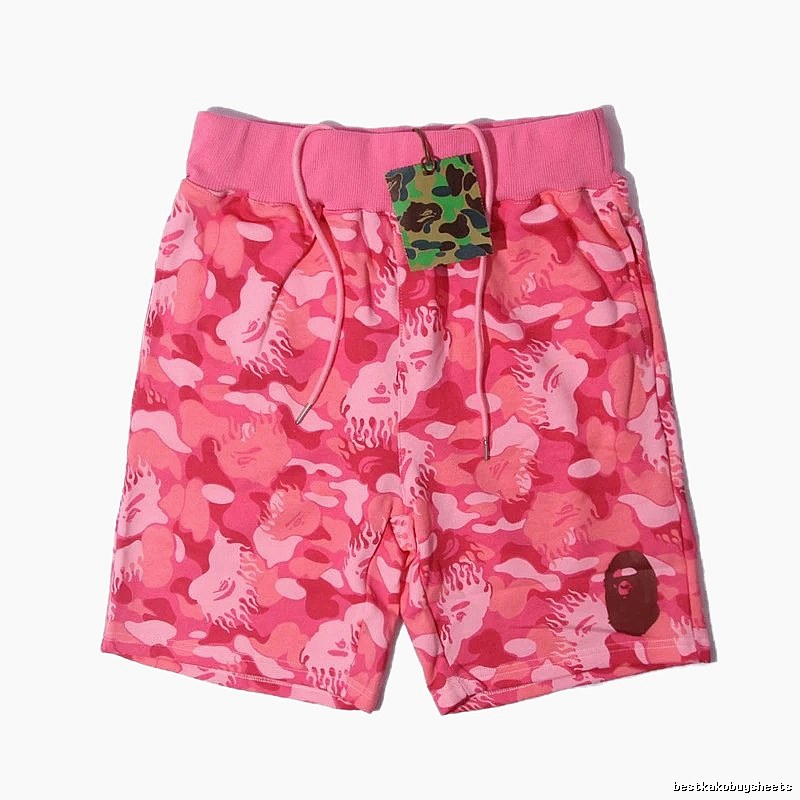 Bape camouflage-style pink shorts