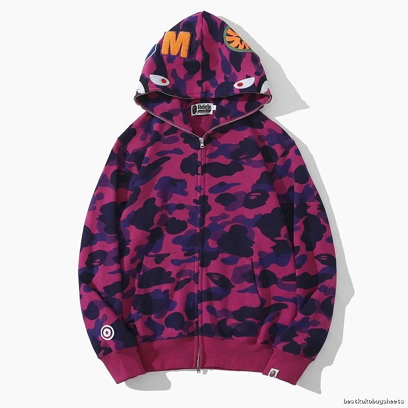 Bape camouflage style purple-pink hoodie