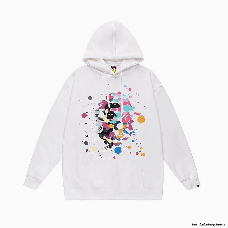 Bape camouflage style white hoodie