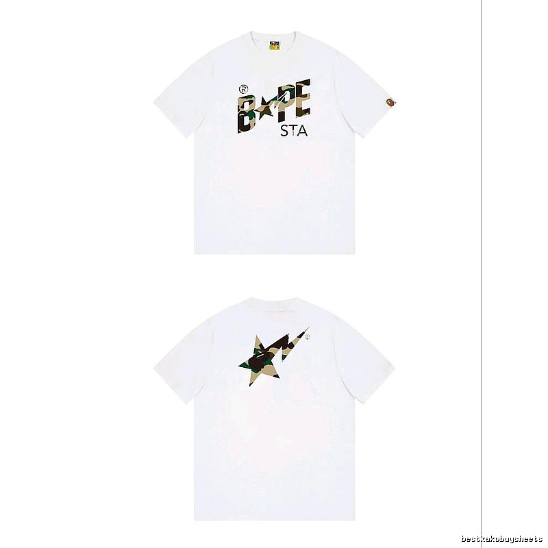Bape camouflage style white T-shirt