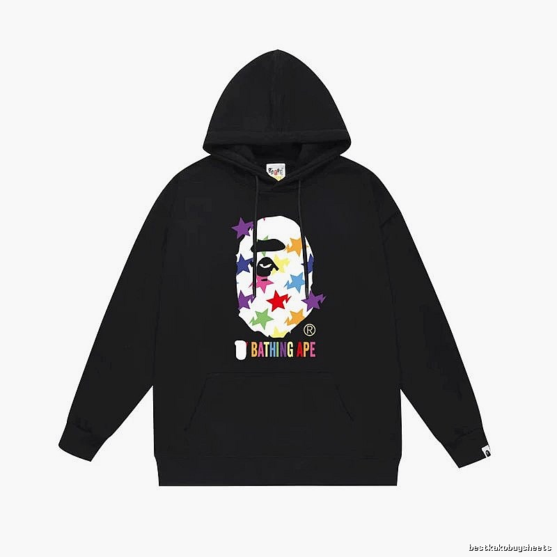 Bape Colorful Alien Style Black Hoodie