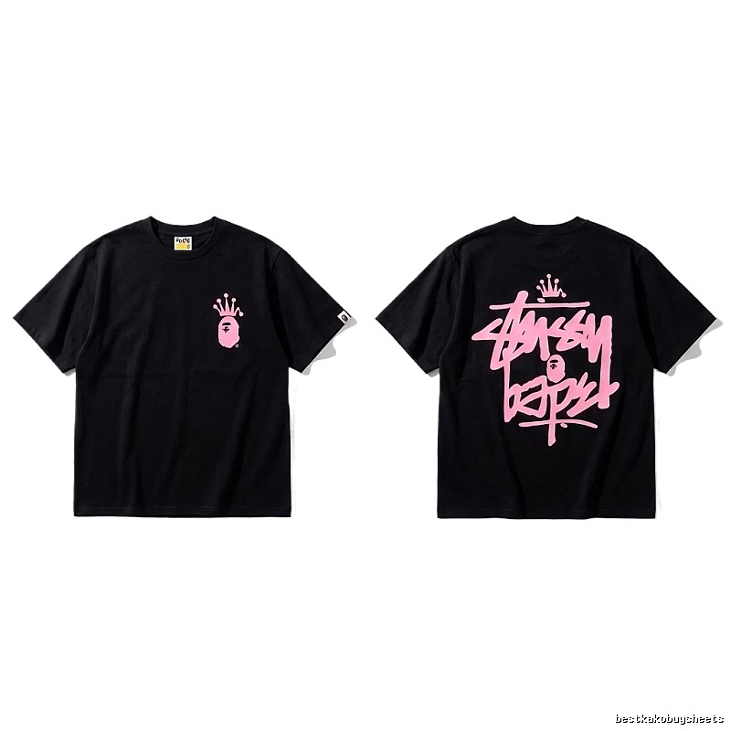 Bape Crown Graffiti Style Black T-shirt