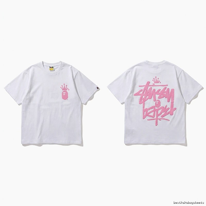 Bape Crown Graffiti Style White T-shirt