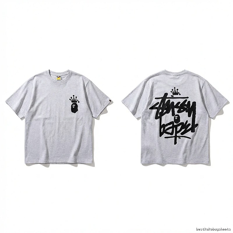 Bape Crown Trendy and Cool Style White T-shirt