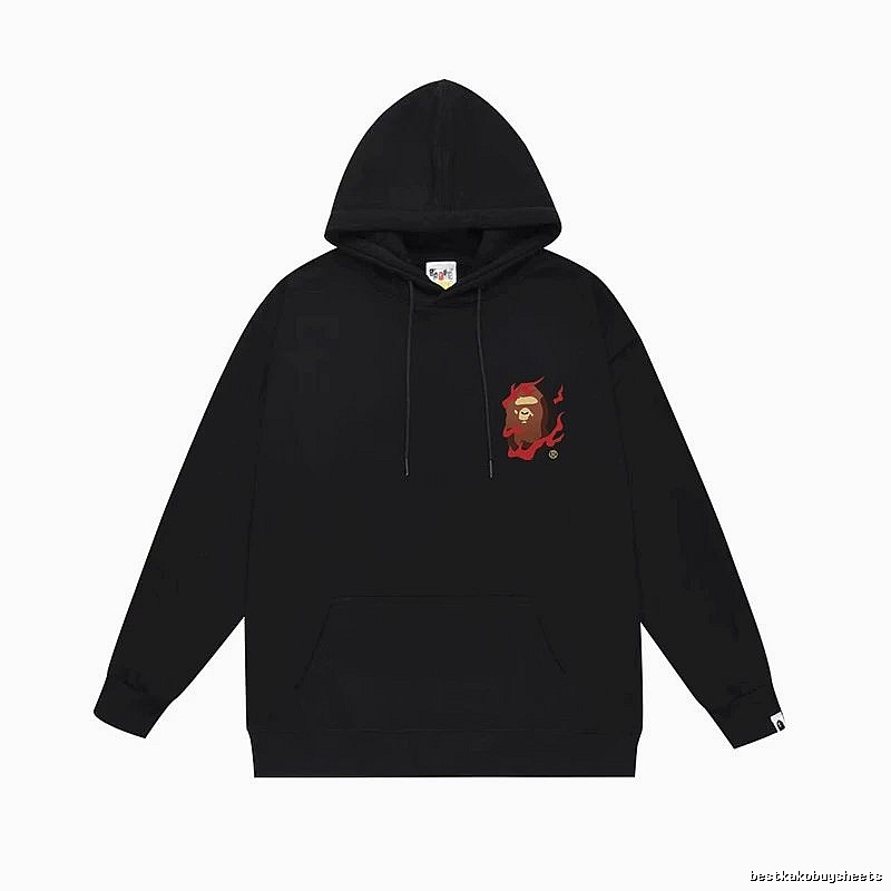 Bape Flame Wind Black Hoodie