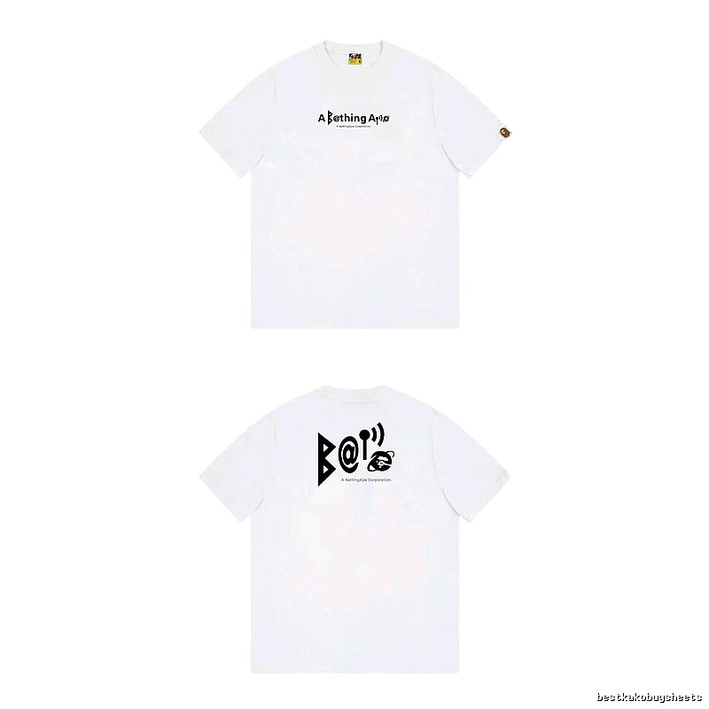 Bape letter print simple white T-shirt