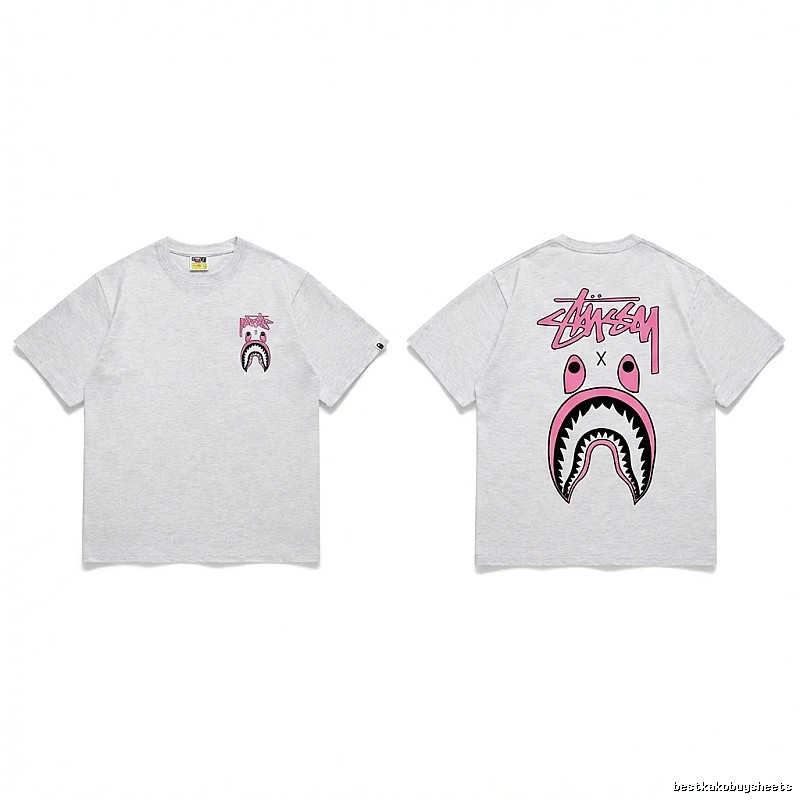 Bape Shark Co-branded Light Grey T-shirt