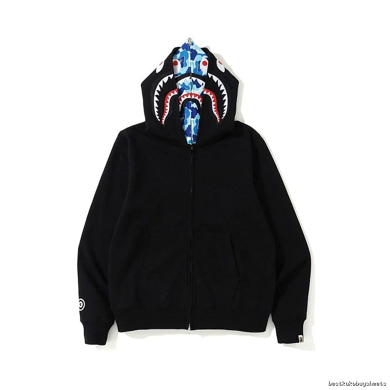 Bape Shark Head Print Black Hoodie