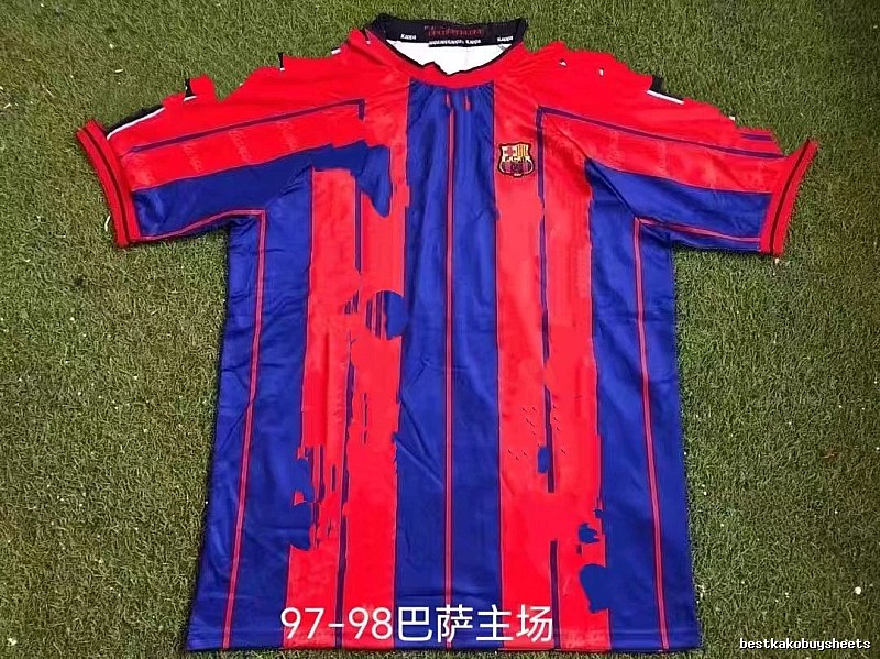 Barcelona Monogram Retro soccer jersey Blue Red Barcelona for Casual Outfits