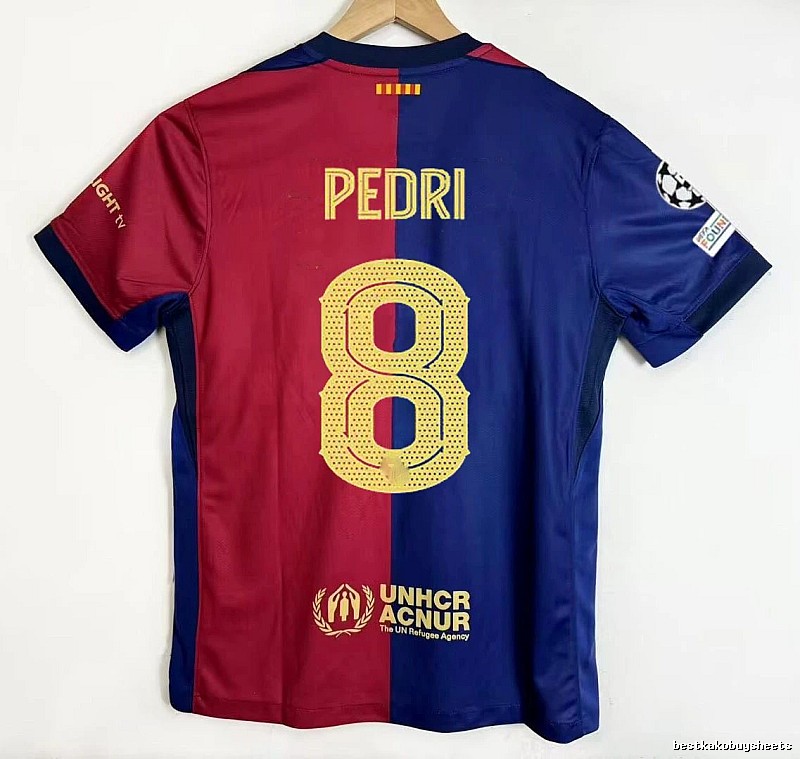 Barcelona Sport Gavi #6 soccer jersey Blue Red Barcelona for Collection Drops