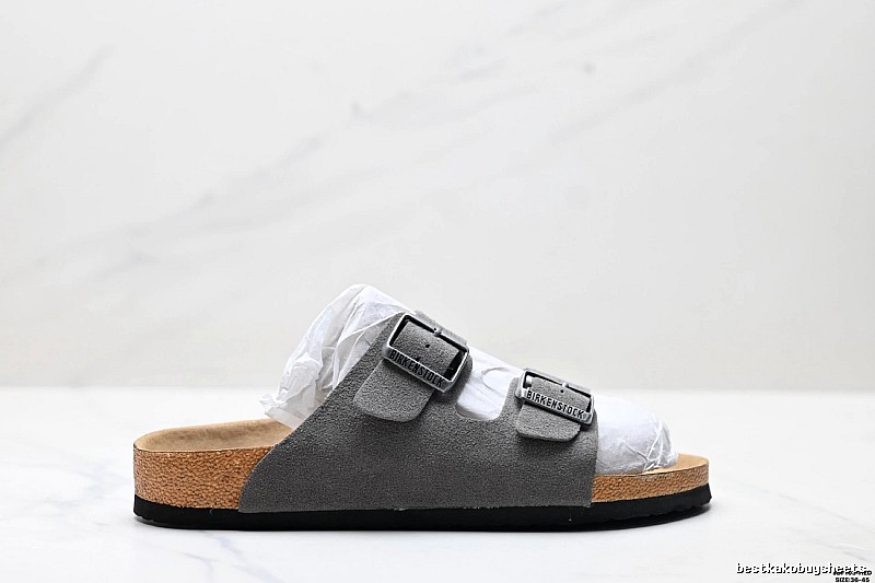 BIRKENSTOCK Classic Casual Style Grey Slide Sandals