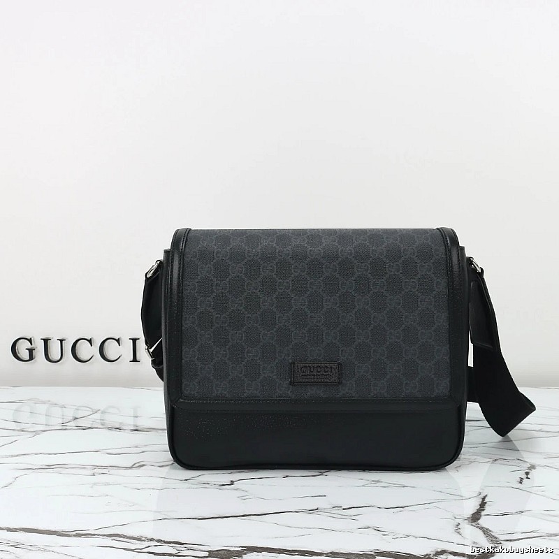 Black GG Messenger Gucci Messenger Bag for Photo Ready Styling
