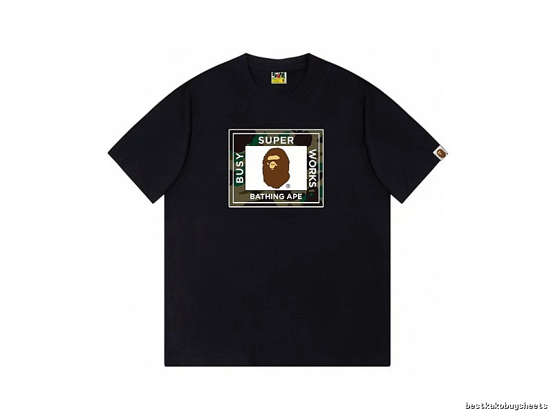 Black T-shirt with Bape ape head print