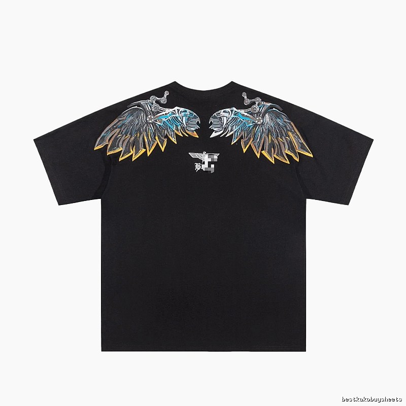 BOY Mechanical Wing Street Style Black Short Sleeve T-Shirt