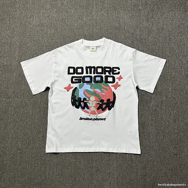 Broken Planet Lightweight Graphic T-shirt White Cotton Bold for Trend Styling
