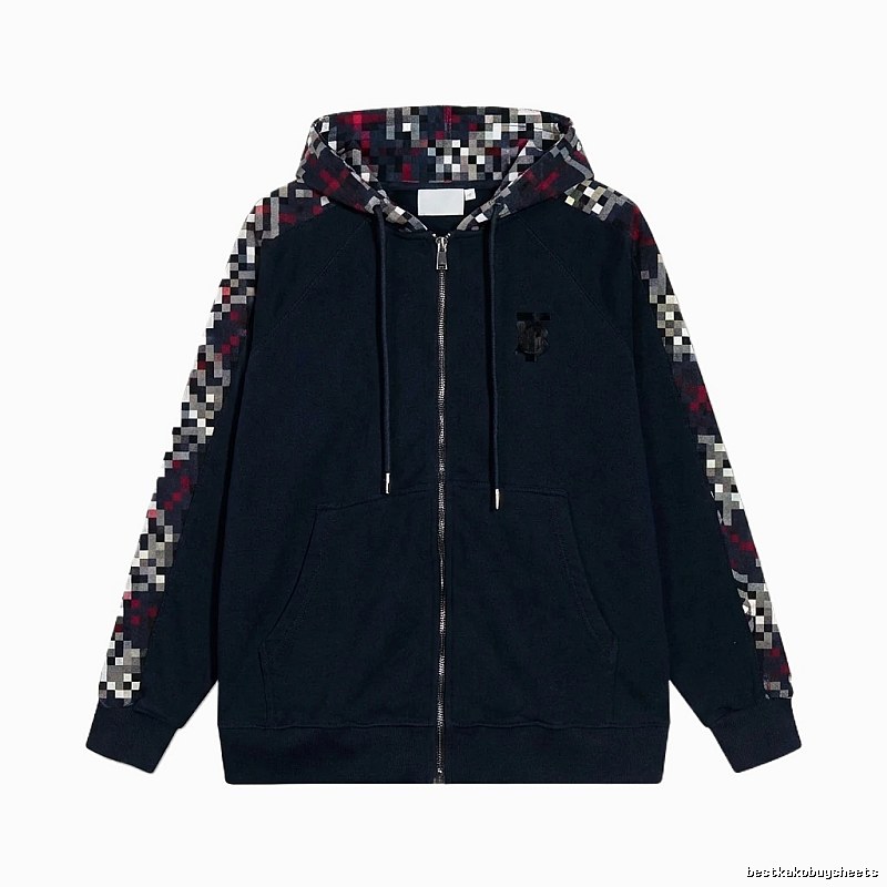 Burberry checkered fashion black coat