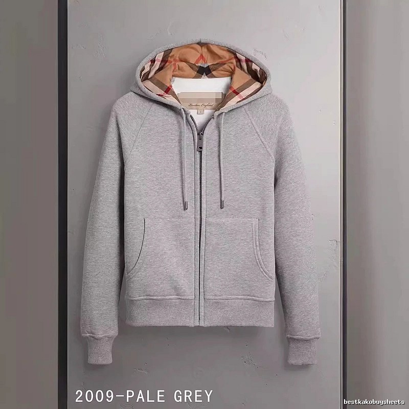 Burberry Classic Zip hoodie Gray Zip Check for Daily Styling