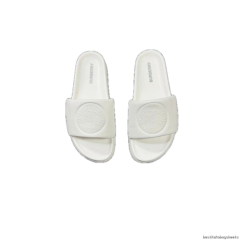 Burberry Embossed Warhorse Minimalist Style White Slides