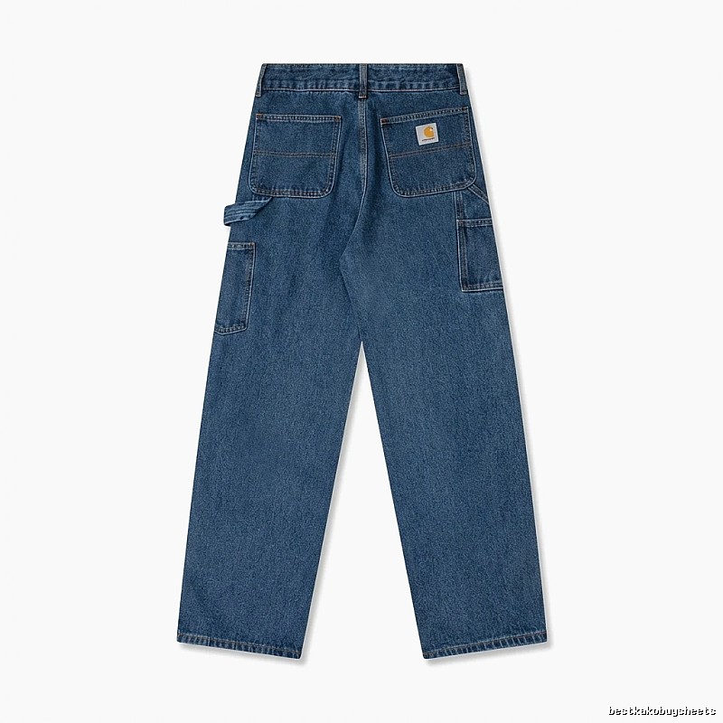 Carhartt workwear style dark blue jeans