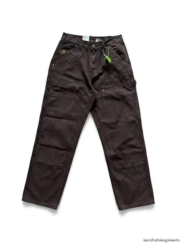 Carhartt workwear style dark brown long trousers