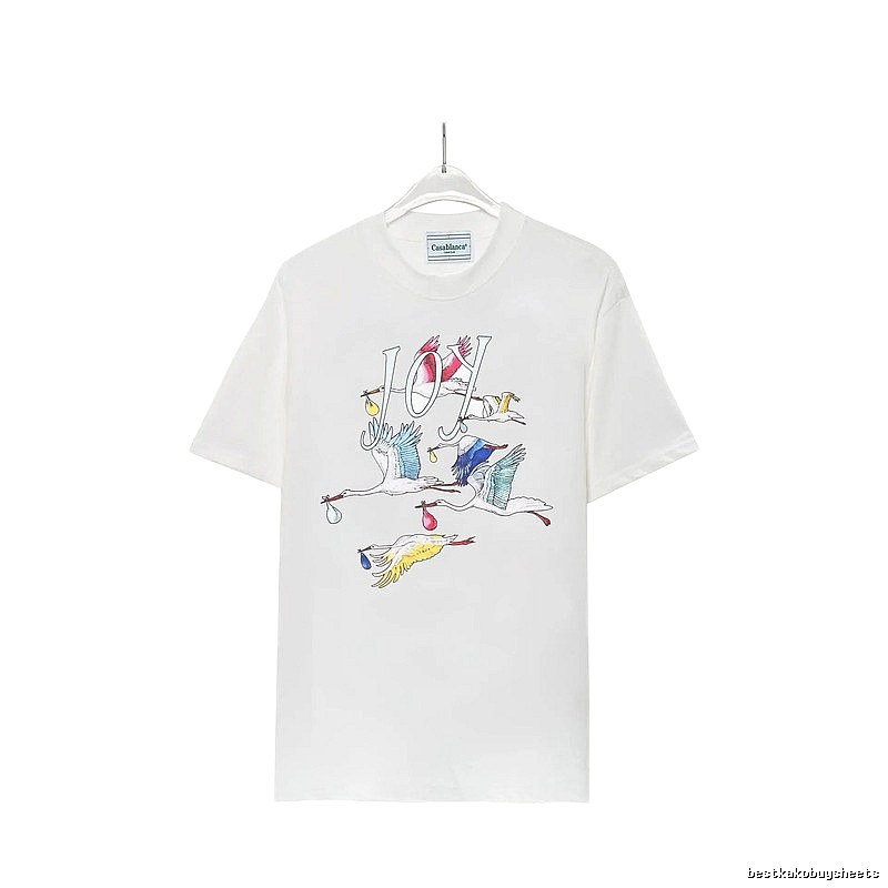 Casablanca Crane Print Wind White T-shirt
