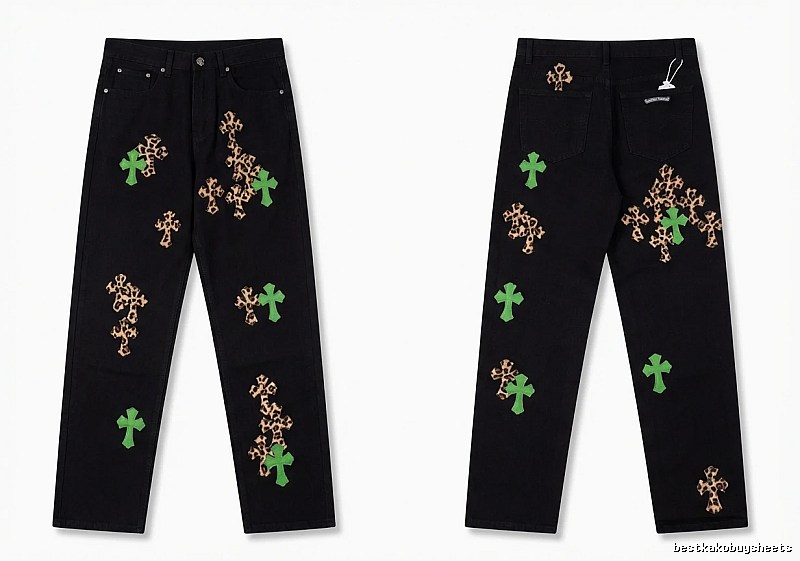 Chrome Hearts black trendy cross jeans