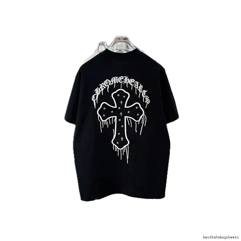 Chrome Hearts Cross Embroidery Street Style Black T-Shirt