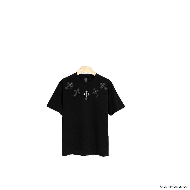 Chrome Hearts Gothic Style Cross Patch Black T-Shirt