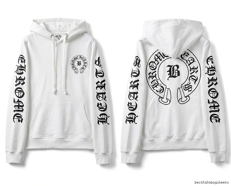 Chrome Hearts Gothic-style white hoodie
