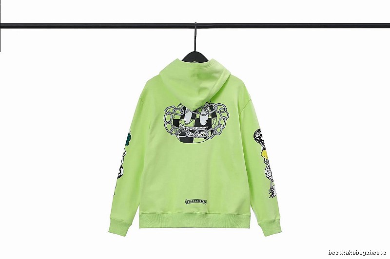 Chrome Hearts Urban Cross graphic hoodie Black Blue Cross with Casual Appeal