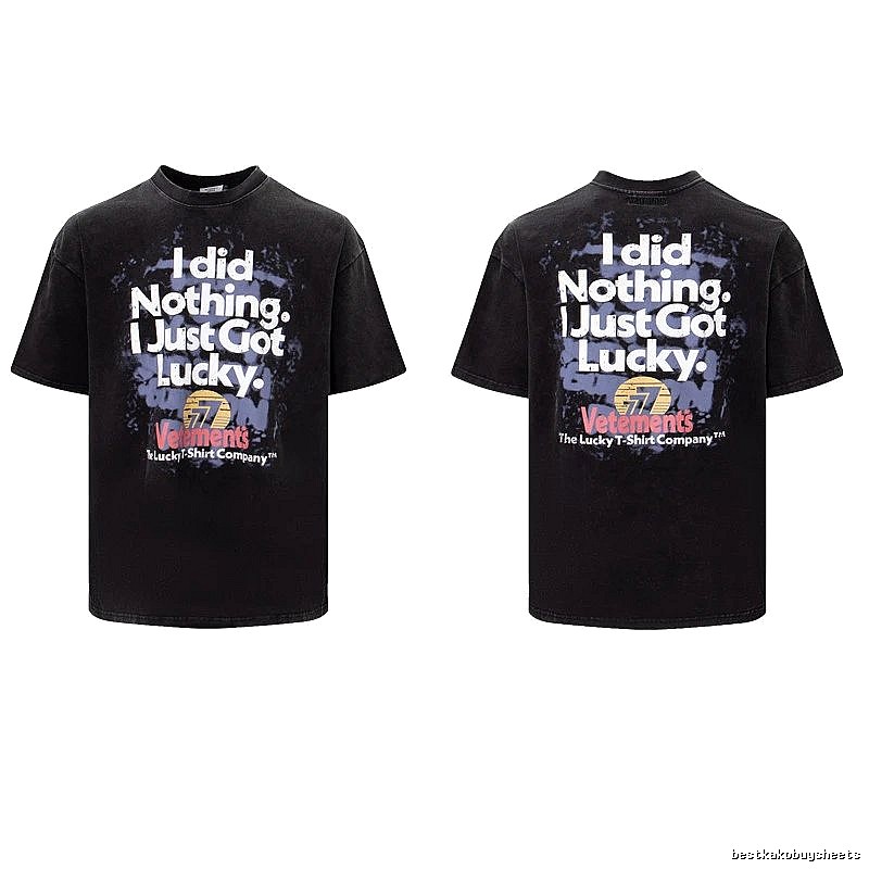 Classic Statement graphic T-shirt Black Colorful Lucky for Daily Styling