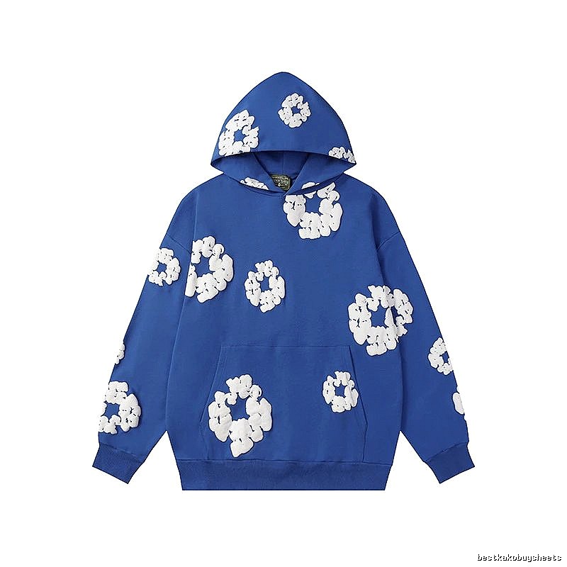Cobalt Blue Floral Graphic Hoodie