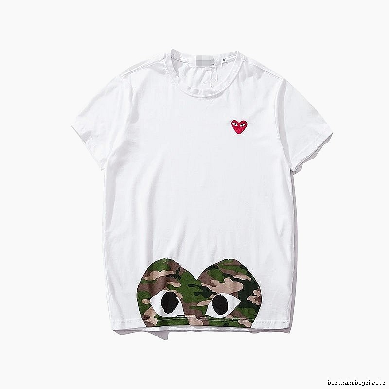 Comme des Garcons PLAY 2021-49 Green Style 2149 Heart Logo T-Shirt Casual Layering