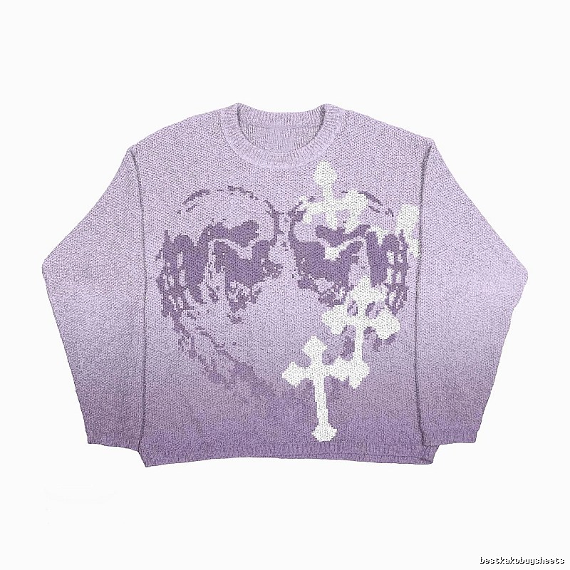Compact Anime graphic sweater Black Knit Top for Sport-Inspired Styling