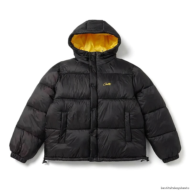 Corteiz black and yellow color - blocking down jacket
