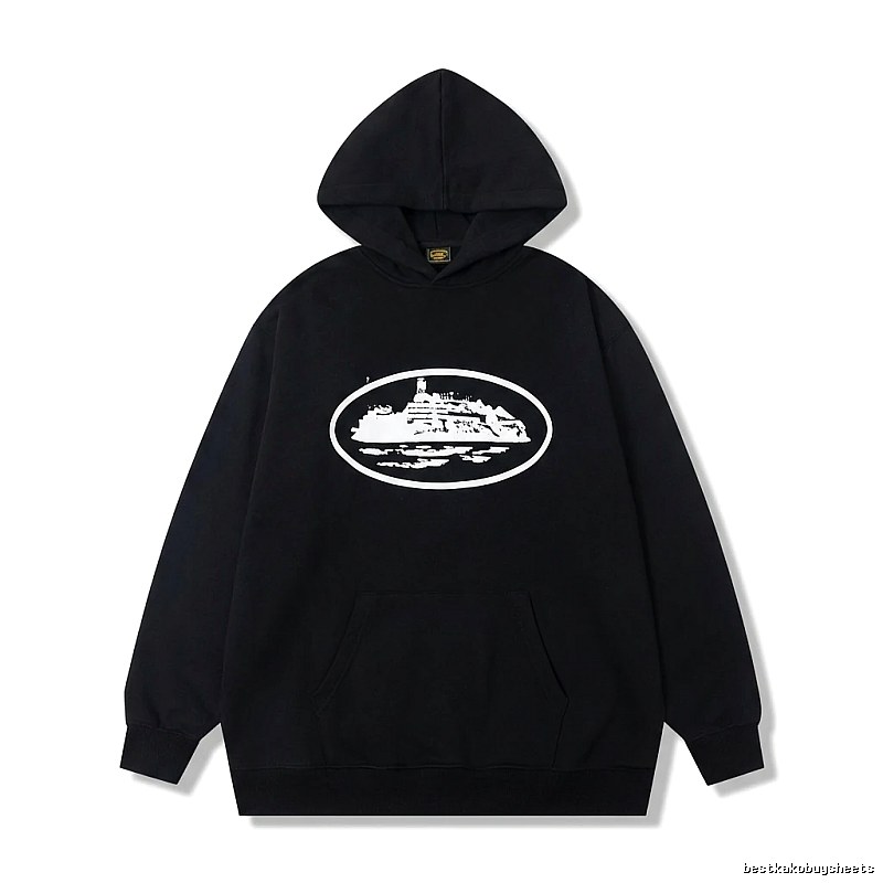 Corteiz black minimalist style hoodie